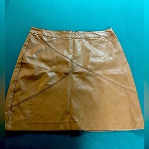 Faux Brown Leather Skirt